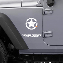 Abgenutzter Stern Seitenvinyl-Aufkleber für Jeep Wrangler YK JK XJ_3