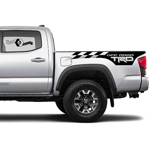 TRD-Stil Offroad Schachbrettflagge Seitenaufkleber aus Vinyl für Toyota Tacoma Tundra