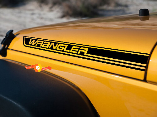Wrangler Schriftzug Hauben Vinyl Aufkleber Set für Jeep Wrangler