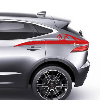 Jaguar E-Pace Logo-Streifen-Grafikaufkleber auf der Rückseite
