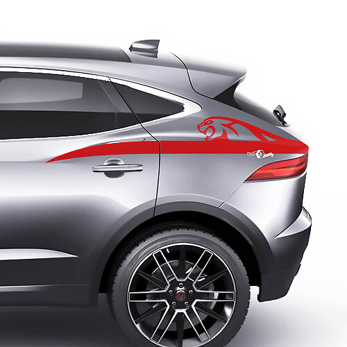 Jaguar E-Pace Heckseiten-Logo-Streifen-Grafik Aufkleber-Aufkleber
