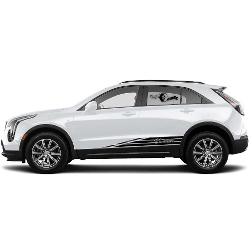 Neuer Aufkleber für Schweller Rocker Panel mit dreifachem Linienstreifen für Cadillac XT4