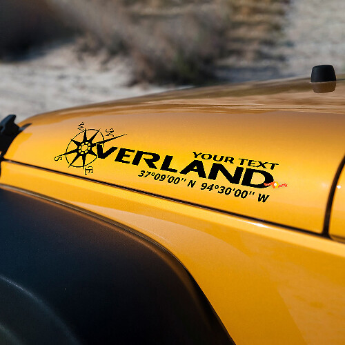 Overland Custom Motorhauben-Vinylaufkleber für Jeep Rubicon