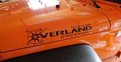 2 Jeep Overland Rubicon Berg Motorhaube Aufkleber Decal
