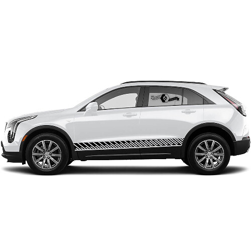 2 Neue Aufkleber für die Seitenschweller SnakeLines Classic Stripe für Cadillac XT4
