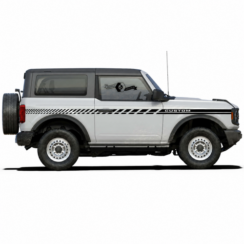 CUSTOM Progressiver Hatch-Streifen Satz 2-Türer Seiten-Vinylaufkleber für Ford Bronco