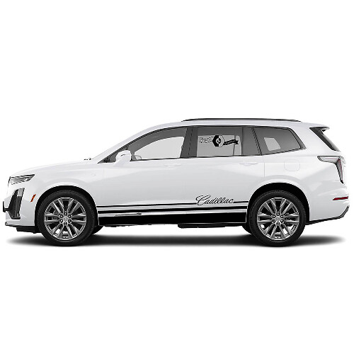 2 Neue Aufkleber Rocker Panel Classic Sticker Linien Streifen für Cadillac XT6
