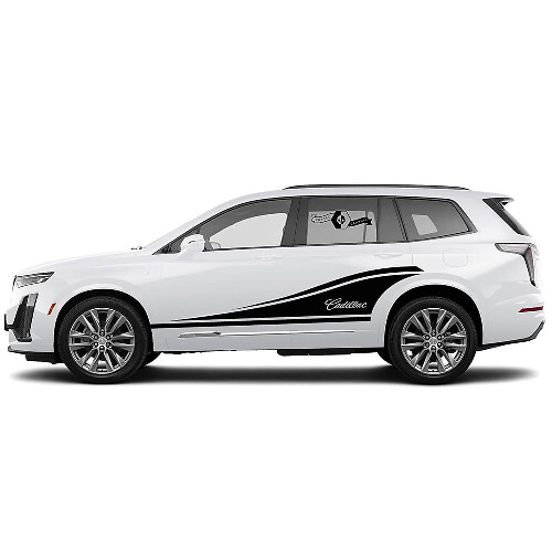 2 Neue Aufkleber Tür Classic Sticker Stripe Binary Wide für Cadillac XT6
