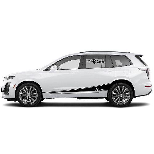 2 Neue Aufkleber Rocker Panel Classic Sticker Verlängerungslinien Streifen für Cadillac XT6
