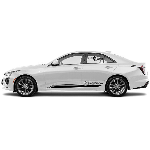2 Neue Aufkleber Aufkleber Stilvolle Rocker Panel Akzent Zwei Zierlinien Vinyl Aufkleber für Cadillac CT4
