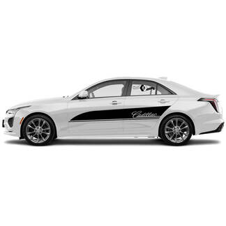 2 New Decal Sticker Stylish Doors Accent Two Trim Lines Wrap Vinyl Decal Decal for Cadillac CT4
