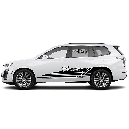 2 Neue Aufkleber Stilvolle Rocker Panel Akzent Linien Wrap Vinyl Aufkleber für Cadillac XT6
