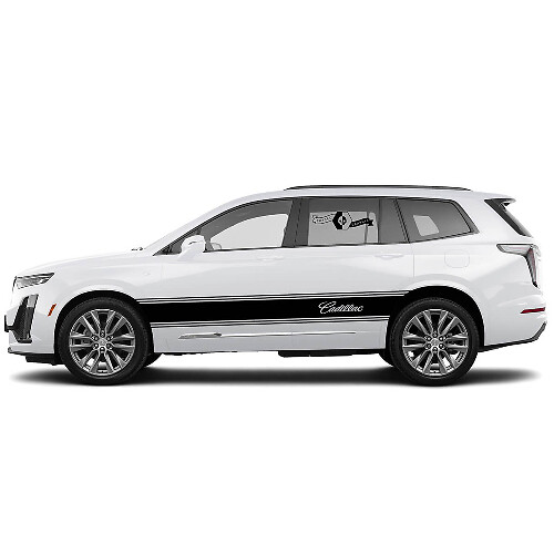 2 Neue Aufkleber Aufkleber Stylish Rocker Panel Stripe Wrap Vinyl Aufkleber für Cadillac XT6
