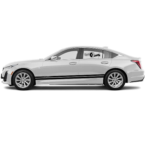 2 Neue Aufkleber Stilvolle Rocker Panel Akzent Split Streifen Vinyl Aufkleber für Cadillac CT5
