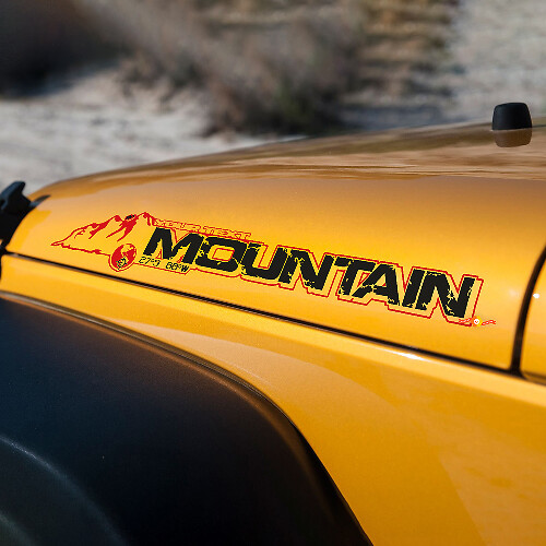 Mountain Custom Hauben-Vinylaufkleber für Jeep Rubicon JK