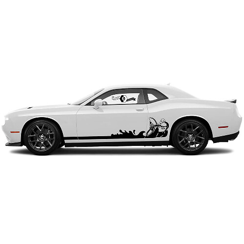 Solide Türschweller-Streifen Vinylaufkleber für Dodge Challenger Scat Pack