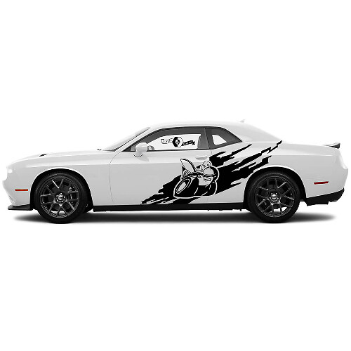 2 Seitendekore für den Dodge Challenger Scat Pack Destroyed Splash Wrap Side Vinylaufkleber Grafiksticker
