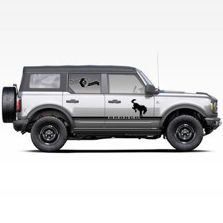 Paar Bronco Pferd Hengst Logo Seitenstreifen Aufkleber Aufkleber für Ford Bronco 2021
