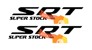 2x SRT SUPER STOCK im Grunge Distressed Style Side Splash Vinyl Aufkleber für Dodge Charger Challenger
