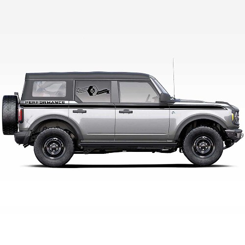 Doors Up Akzentlinien-Zierleiste Performance Seitenstreifen Aufkleber für Ford Bronco 4-Türer