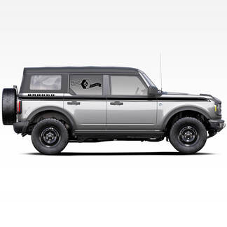 Paar Bronco Doors Up Accent Line Trim Badlands 4-türige Seitenstreifen-Aufkleber für Ford Bronco 2021
