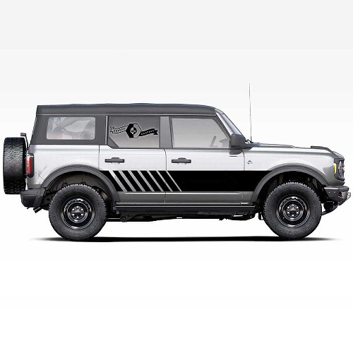 Breite kariert Seitenstreifen Vinyl-Aufkleber für Musclecar Horse 2021