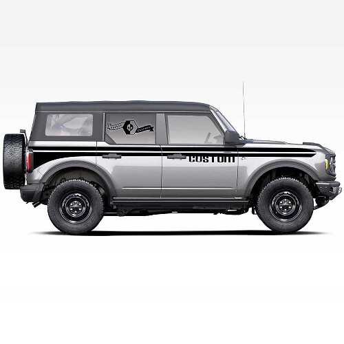 Individuelles Vinyl-Dekor mit doppelten Seitenstreifen für Musclecar horse 2021