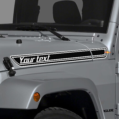 Individuelle Umriss-Motorhaubenstreifen Aufkleber für Jeep Wrangler und CJ