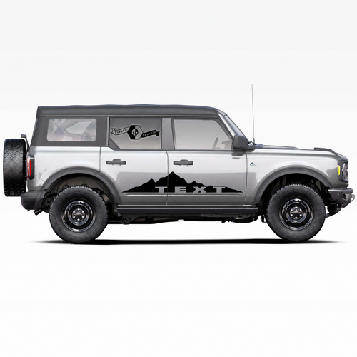 Individuelle Text-Berg-Logo-Seitentür-Streifenaufkleber Paar für Musclecar Horse