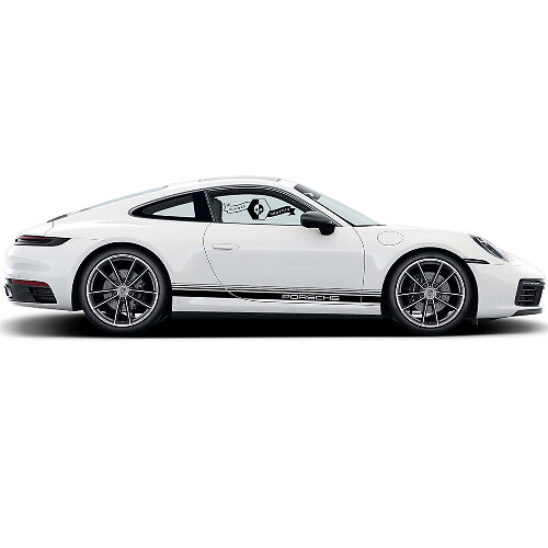 Porsche Schriftzug Seitenstreifen Vinyl Aufkleber Set für Porsche 911 Carrera