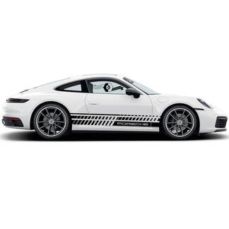 2 Porsche 911 Porsche Carrera Schweller viele schräge Linien Seitenstreifen Türen Kit Aufkleber Aufkleber
