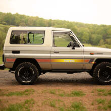 Retro-Stil Farbverlauf Seitenstreifen Vinyl-Aufkleber Kit für Toyota Land Cruiser LJ73 1994_2