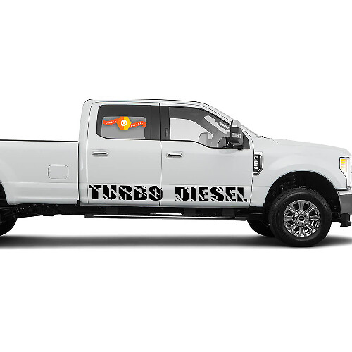 2 TURBO DIESEL SEITENSCHWELLER VINYL Aufkleber passend für Ford F-250 Super Duty
