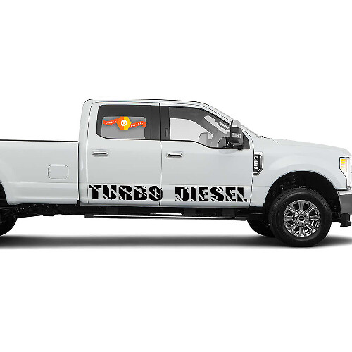 2 TURBO DIESEL SEITENSCHWELLER VINYL Aufkleber passend für Ford F-250 Super Duty
