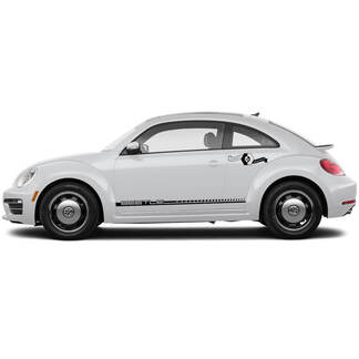 Ein Paar Volkswagen Beetle Rocker Stripe Graphics Decals im Cabrio-Stil passt in jedes Jahr
