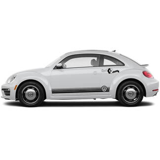 Paar Volkswagen Beetle Rocker Stripe Graphics Decals Lines Style Logo VW passen jedes Jahr
