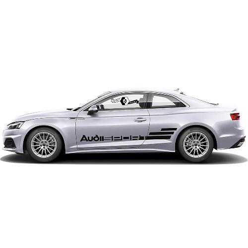 2 Audi Sport A5 Auto Styling Vinyl Auto Seitenschweller Autoaufkleber Rennstreifen WRAP Aufkleber für Audi
