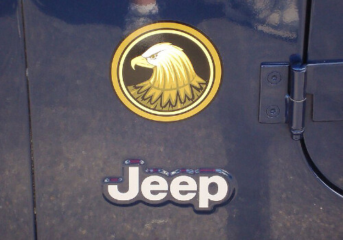 Golden Eagle Rundaufkleber aus Vinyl für Jeep Wrangler