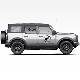 Paar Bronco Pferd Hengst Logo Seitentüren Aufkleber Aufkleber für Ford Bronco 2021
