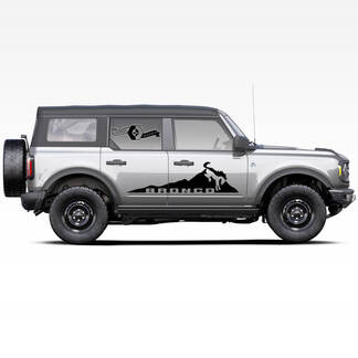 Paar Bronco Pferd Hengst Mountains Logo Seitentüren Aufkleber Aufkleber für Ford Bronco 2021
