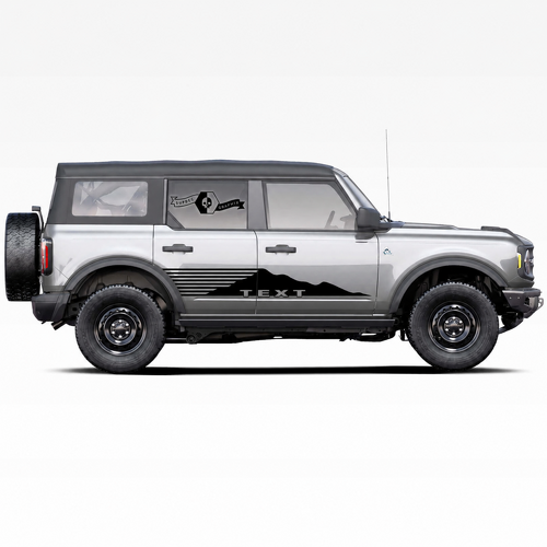 Benutzerdefinierte Text Mountains Logo SeitenTür Aufkleber Sticker Paar für Musclecar Horse 2021
