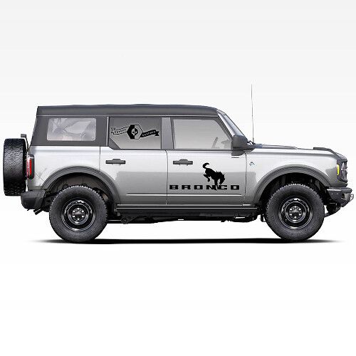 2 Bronco Logo Pferd Hengst Seitentür Aufkleber für Ford Bronco 2021
