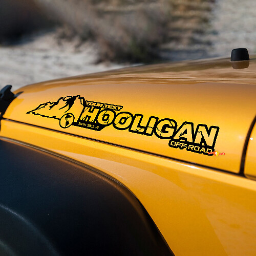 Hooligan Custom Motorhauben Vinylaufkleber für Jeep Rubicon
