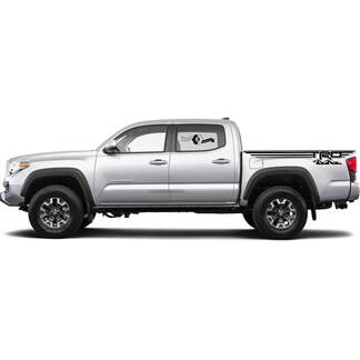 2 Aufkleber-Kit für Toyota Tacoma Trd Off Road Mountains Lines Bed Decal Sticker Graphic Side WRAP
