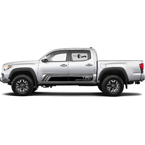 2 Für Toyota TRD Off Road Schlitze Linien Tacoma Streifen Türen Rocker Panel Aufkleber Grafik Neu
