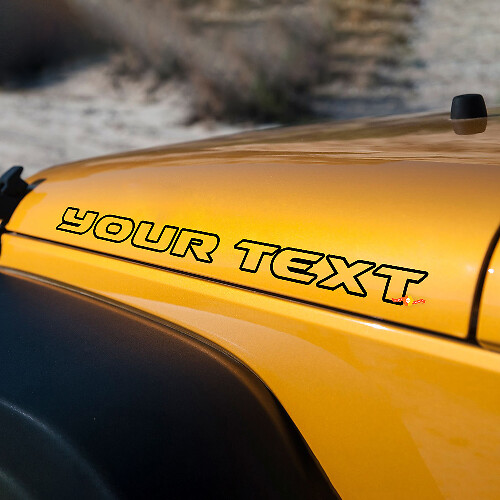 Kontur-Schriftzug Motorhauben-Vinylaufkleber für Jeep Rubicon