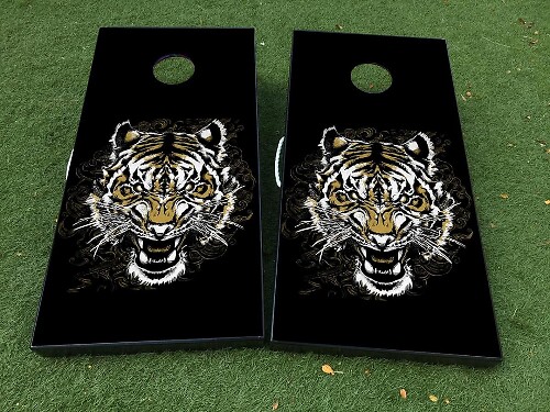 Tiger Cornhole Brett Vinyl Wrap Aufkleber Set