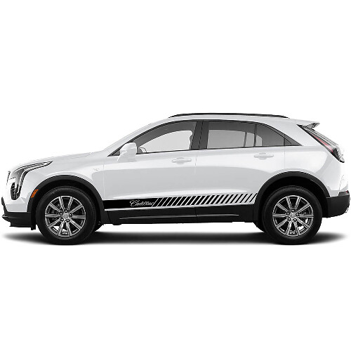 2 Neue Aufkleber für die seitlichen Schweller mit horizontalen Linien für Cadillac XT4 - jetzt
