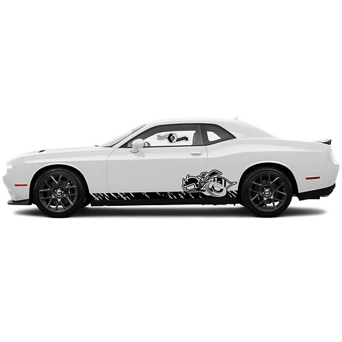 Ziehen Sie Bee Scat Pack Stripe Rocker Panel Aufkleber Vinyl Grafiken Krallenabdrücke für Dodge Challenger.
