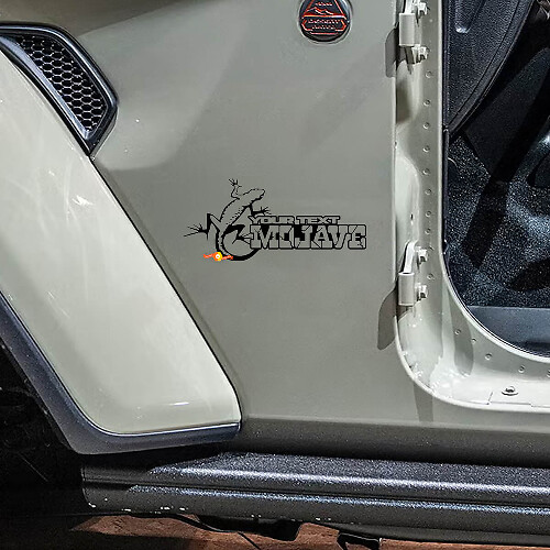 Benutzerdefinierter Text Mojave Gecko Seiten-Vinylaufkleber-Set für Jeep Wrangler Rubicon
